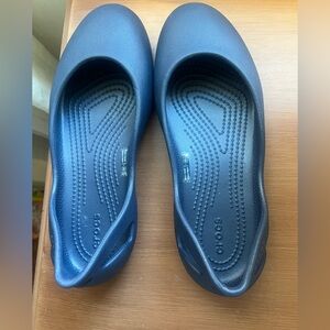 Crocs Kadee Navy Blue Size 7 Slingback Slip On Ballet Flats Comfort Shoes